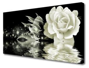 Tablou pe panza canvas Rose Floral Alb Negru