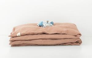 Lenjerie de pat din in pentru copii Linen Tales Nature, 100 x 140 cm, portocaliu