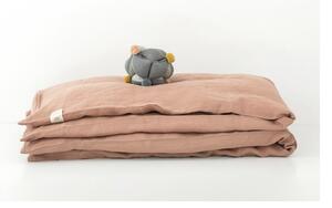 Lenjerie de pat din in pentru copii Linen Tales Nature, 100 x 140 cm, portocaliu