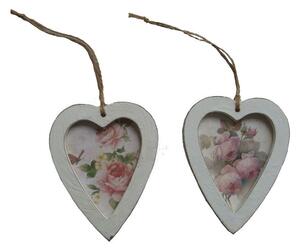 Set 2 inimi decorative de agățat Antic Line