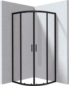 Deante Funkia Evo cabină de duș 90x90 cm semicircular negru mat/sticlă transparentă KYP_N099P