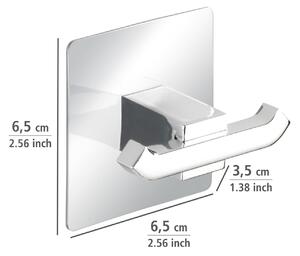 Suport autoadeziv pentru prosoape, Wenko, Turbo-Loc®, 6.5 x 6.5 x 3.5 cm, plastic/inox