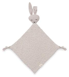 Paturica somn si joaca din Bumbac Organic, 25x25 cm, Hauck, Rabbit Beige Dots