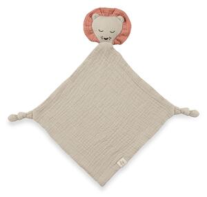 Paturica somn si joaca din Bumbac Organic, 25x25 cm, Hauck, Lion Beige