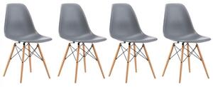 Set de scaune gri închis stil scandinav CLASSIC 3 + 1 GRATIS!