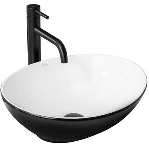 Rea Sofia lavoar 41x34.5 cm ovale de blat alb-negru luciu REA-U8749