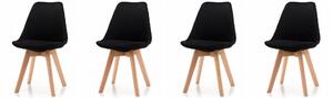 Set scaune din catifea stil scandinav BLACK GLAMOR 3+1 GRATIS