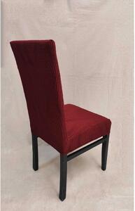 Set 6 huse elastice pentru scaune, model Jacquard, Bordo in dungi
