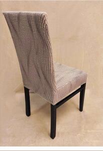 Set 6 huse elastice pentru scaune, model Jacquard, Bej in dungi