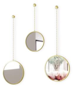 Set 3 oglinzi suspendate pe lanț Umbra Rondo, auriu