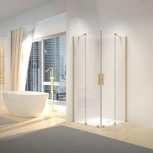 Rea Montana cabină de duș 90x90 cm pătrat auriu mat/sticlă transparentă REA-K6636