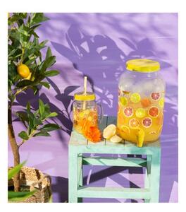 Dispenser pentru bauturi Citrus, Decoris, 4 L, 16x16x25 cm, sticla, transparent