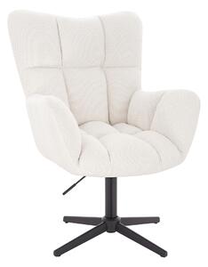 HR650CROSS Crem Boucle Scaun Bază Neagră