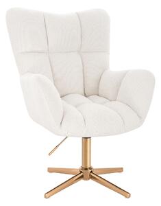 HR650CROSS Crem Boucle Scaun Bază Aurie
