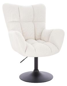 HR650N Crem Boucle Scaun Bază Neagră