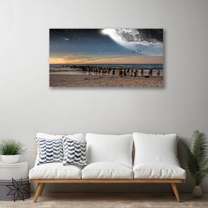 Tablou pe panza canvas Ocean Beach Peisaj Maro Negru Albastru