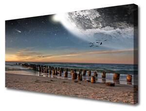 Tablou pe panza canvas Ocean Beach Peisaj Maro Negru Albastru