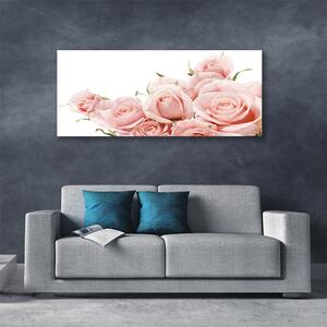 Tablou pe panza canvas Trandafiri Floral Bej Alb