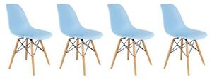 Set de scaune albastre în stil scandinav CLASSIC 3 + 1 GRATIS!