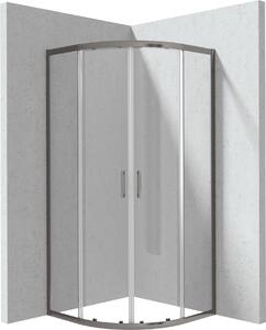 Deante Funkia Evo cabină de duș 80x80 cm semicircular grafit periat/sticlă transparentă KYP_D088P