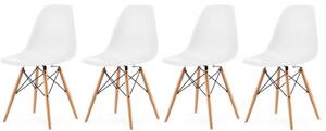 Set de scaune albe în stil scandinav CLASSIC 3 + 1 GRATIS!