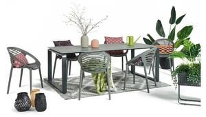 Set mobilier de grădină pentru 6 persoane cu scaune gri Joanna și masă Strong, 210 x 100 cm