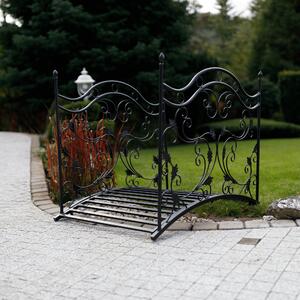 KONDELA Pod decorativ de grădină, metal negru, RENAL