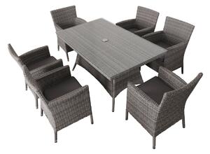 Set de exterior Krk: masă + 6 scaune