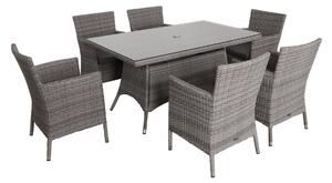 Set de exterior Krk: masă + 6 scaune