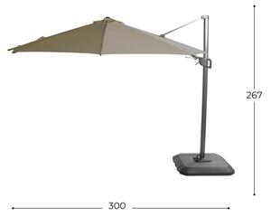 Umbrelă de soare suspendată Hartman Shadowflex, ø 300 cm, verde olive