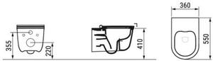Ceramica Dolomite Mayka vas wc agăţat fără margine alb D482501