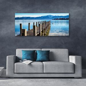 Tablou pe panza canvas Podul Munții Marea Arhitectura Maro Gri Albastru