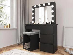 Masă de toaletă cu oglindă LED Cleopatra Black