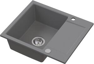 Ruvetti Signum chiuvetă din granit 59x50 cm gri/grafit/onix 3001S_GR120_W