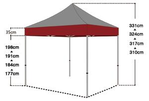 Cort pavilion 3x4,5 m alb All-in-One