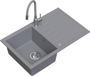 Ruvetti Maxi+ chiuveta cu baterie gri/oțel LP_3200-MX7950GR_W