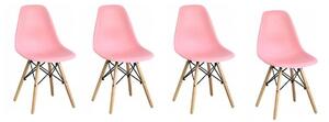 Set de scaune roz stil scandinav CLASSIC 3 + 1 GRATIS!