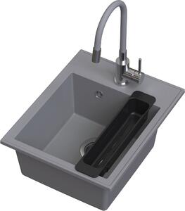 Ruvetti Natu Box chiuveta cu baterie și accesorii gri/oțel LP_3200-NB4050GR_W