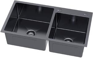 Ruvetti Linar chiuveta cu dozator 78x45 cm grafit 5002L_PVD_GRF260_W