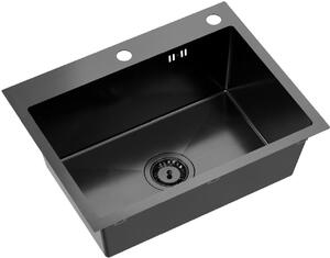 Ruvetti Look chiuveta din otel 58x45 cm negru 5003L_PVD_BL60_W