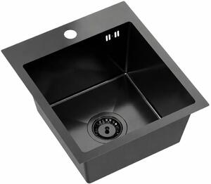 Ruvetti Look chiuveta din otel 45x40 cm negru 5003L_PVD_BL40_W