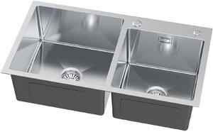 Ruvetti Linar chiuveta cu dozator 78x45 cm oţel 5002L_BS260_W