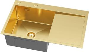 Ruvetti Masivo chiuveta cu dozator 78x49 cm auriu 5002M_PVD_GOLD160_WL