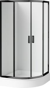 Deante Funkia cabină cu cădiță 90x90 cm semicircular negru mat/sticlă transparentă KDDZN51K