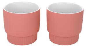 Ghivece de flori din ceramică, set de 2, roz, ABRIO