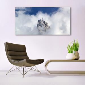 Tablou pe panza canvas Nori de munte Peisaj Alb Gri Albastru