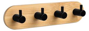 Suport de perete pentru prosoape - chei - Kendar lemn / negru 18 x 4.5 x 3 cm