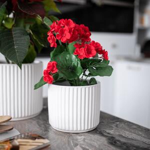 Ghivece de flori din ceramică, set de 2, alb mat, KELSO