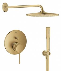 Set cap de duș cu braț Grohe Rainshower 26558GN0, baterie cadă-duș Grohe Essence 24058GN1, 26658GN0, 27400GN0, 28362GL1