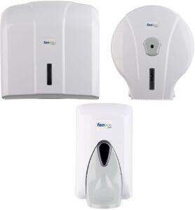 Set dispenser hârtie Faneco Pop P400PGWG, recipient hârtie igienică Faneco Pop J18PGWG, SA500PGWG